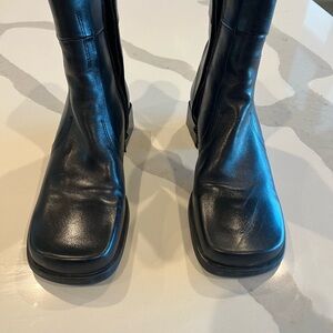 Nine West Black Leather square toe ankle Boots